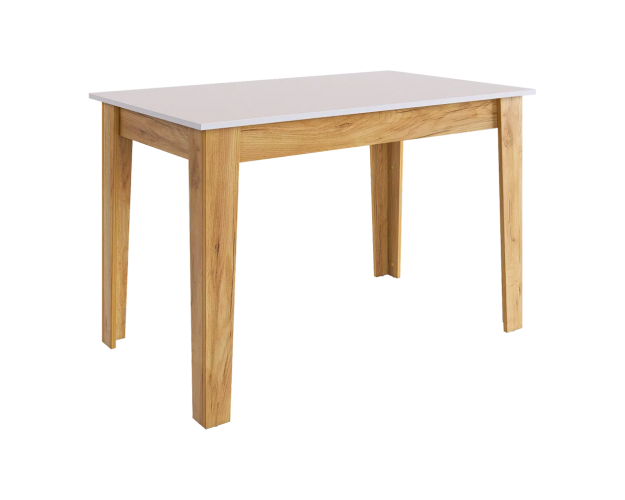 Стол обеденный раздвижной Цезарь белое дерево / дуб крафт золотой